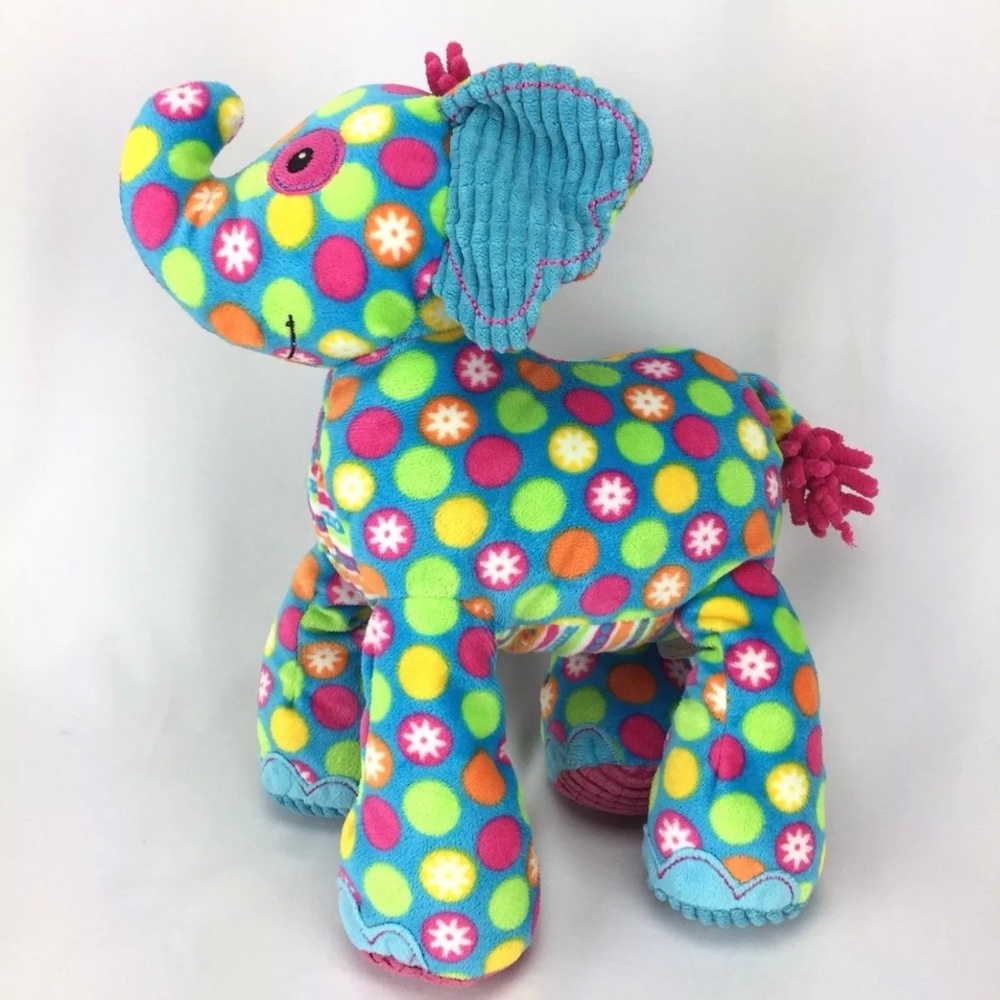 Mary Meyer Blue Elephant Plush Polka Dots Freckles